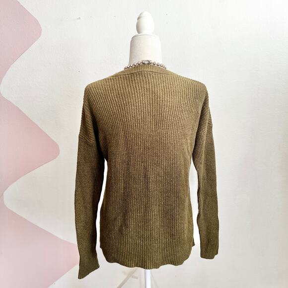 Madewell Olive Green Sweater Fairy Grunge Earthy Cabincore Goblincore XS - Picture 2 of 6